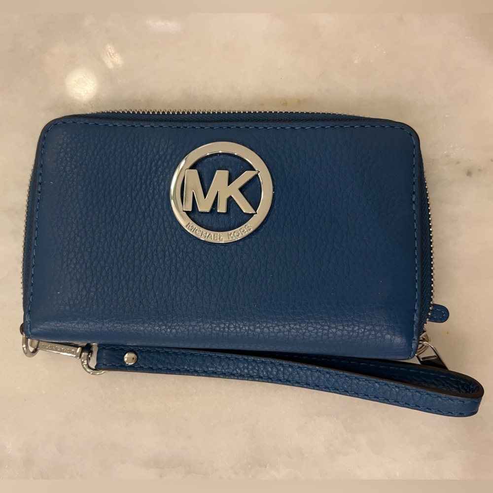 Michael Kors Blue Wristlet Wallet
